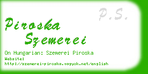 piroska szemerei business card